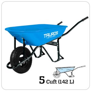 CARRETILLA TAUROS AZUL 142 LTS RUEDA 3 ASPAS