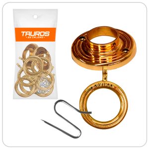 KIT TAUROS CORTINERO CERRADO DORADO 3/4 P/CORTINA