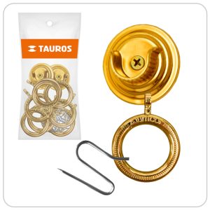 KIT TAUROS CORTINERO ABIERTO DORADO 3/4 P/CORTINA